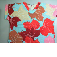 Women's blouse with a bright pattern