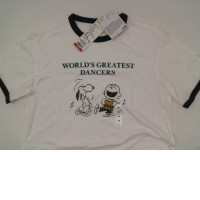 White round neck shirt with black pattern White round neck shirt with black pattern