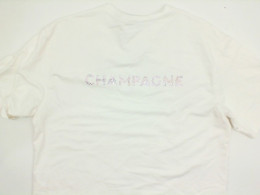 Blue t-shirt with CHAMPAGNE print