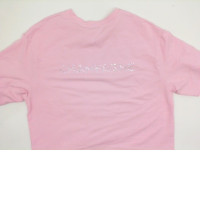Pink women's t-shirt with CHAMPAGNE print Pink women's t-shirt with CHAMPAGNE print