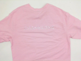Pink women's t-shirt with CHAMPAGNE print