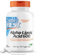 Doctor's Best Alpha-Lipoic Acid 600, Helps Support Glucose Metabolism and Regenerate Antioxidants* Non-GMO, Gluten Free, Vegan, Soy Free, 180 Veggie Caps