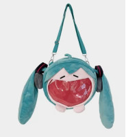 25X30CM Anime Hatsune Miku Q version Kawaii Figure Plush bag Model Doll Cute girl diagonal transparent bag doll backpack Gifts