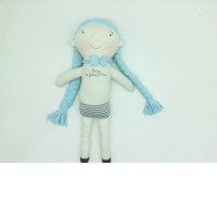Doll girl with blue hair