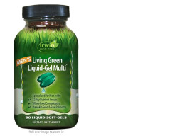 Irwin Naturals Men's Living Green Liquid-Gel Multi - 70 Essential Nutrients, Full-Spectrum Vitamins, Wholefood Blend - Targeted Adrenal & Brain Support - 90 Liquid Softgels