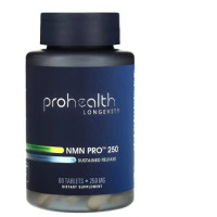 ProHealth Longevity, NMN Pro 250, size 250 mg, contains 60 tablets.