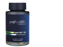 ProHealth Longevity, NMN Pro 250, size 250 mg, contains 60 tablets.