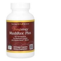 California Gold Nutrition, Fungiology MushRex Plus Certified Organic Complete Mushroom Blend with Immune Assist™ Micron, 120 Plant-Based Capsules.