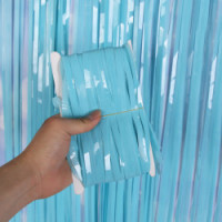 Silver curtains for photo zone