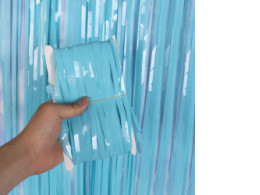 Silver curtains for photo zone