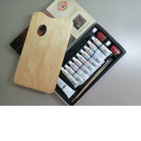 Set of artist oil colours 10 colour+palette