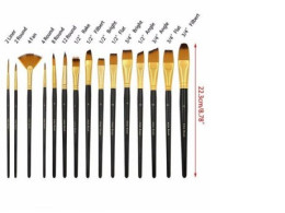 Set of 15 painting brushes