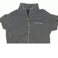 Blue collar shirt with white stripes