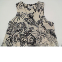 Long white dress with black pattern