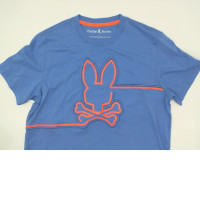 Light blue round neck shirt with pattern Light blue round neck shirt with pattern