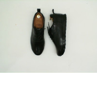 Black leather men's boots size 42