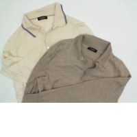 Set of 2 STEFANO fabric sweatshirts with long sleeves and collar