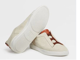 ermenegildo zegna Off White Deerskin Triple Stitch Sneakers ermenegildo zegna Off White Deerskin Triple Stitch Sneakers