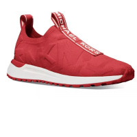 New Michael Kors Bodie Slip On Sneakers Booties Red Crimson stretch knit 