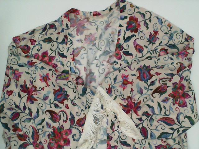 Cream colored floral coat Cream colored floral coat