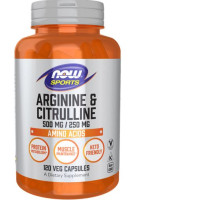 Now sportsArginine & Citrulline 500 mg / 250 mg Veg Capsules