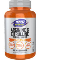 Now sportsArginine & Citrulline 500 mg / 250 mg Veg Capsules