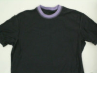 Gray T-shirt with purple collar