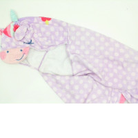 Children's towel with a hood, in the shape of a unicorn with