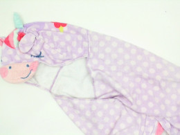 Children's towel with a hood, in the shape of a unicorn with Children's towel with a hood, in the shape of a unicorn with