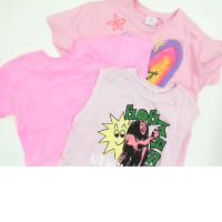 Set of 3 children's pink t shirts for girls