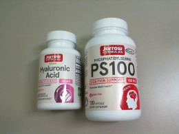 Set of 2 Jarrow Formulas Hyaluronic Acid - Beauty and Phosphatidylserine PS1000 - Brain Health