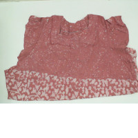 Pink wide neck shirt with white pattern Pink wide neck shirt with white pattern