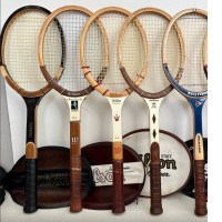 Big Sale! Set of 5 Vintage Tennis Rackets.
