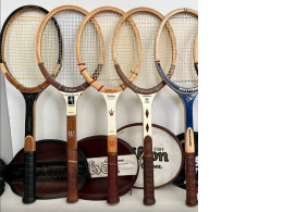 Big Sale! Set of 5 Vintage Tennis Rackets.