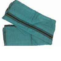 Blue scarf with black pattern