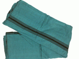 Blue scarf with black pattern