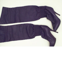 Blue high heel long boots