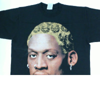 Black round neck shirt with pattern