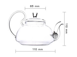 Teapot, clear glass teapot, teapot with spring tea strainer