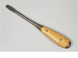 Wooden handle screwdriver