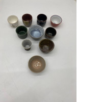 Set of 10 glass Teacups