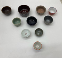 Set of 10 glass Chinese tea cup