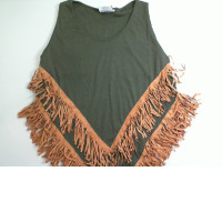 Women's blouse, green, sleeveless