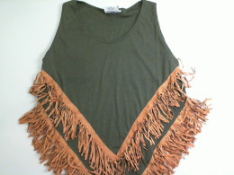 Women's blouse, green, sleeveless
