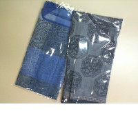 Set of 2 handkerchiefs, blue+black