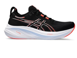 ASICS GEL-NIMBUS 26 Men Running Shoes Color: BLACK/TRUE RED