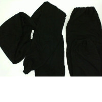 Women's black home suit: pants+top with hood Women's black home suit: pants+top with hood
