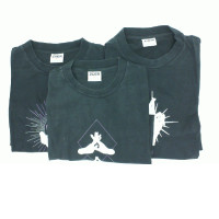 Set of Black round neck shirt with white pattern (3pcs/set)