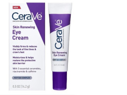 Set of 2 CeraVe Skin Renewing Eye Cream/Moisturizing Cream 52ml Eye cream Helps reduce wrinkles and crow's feet. Skin around the eyes is smoother and brighter. 14.2g/15ml visibly reduces puffiness. Helps increase moisture around the eye area.