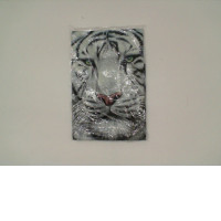 White tiger print shirt Size L